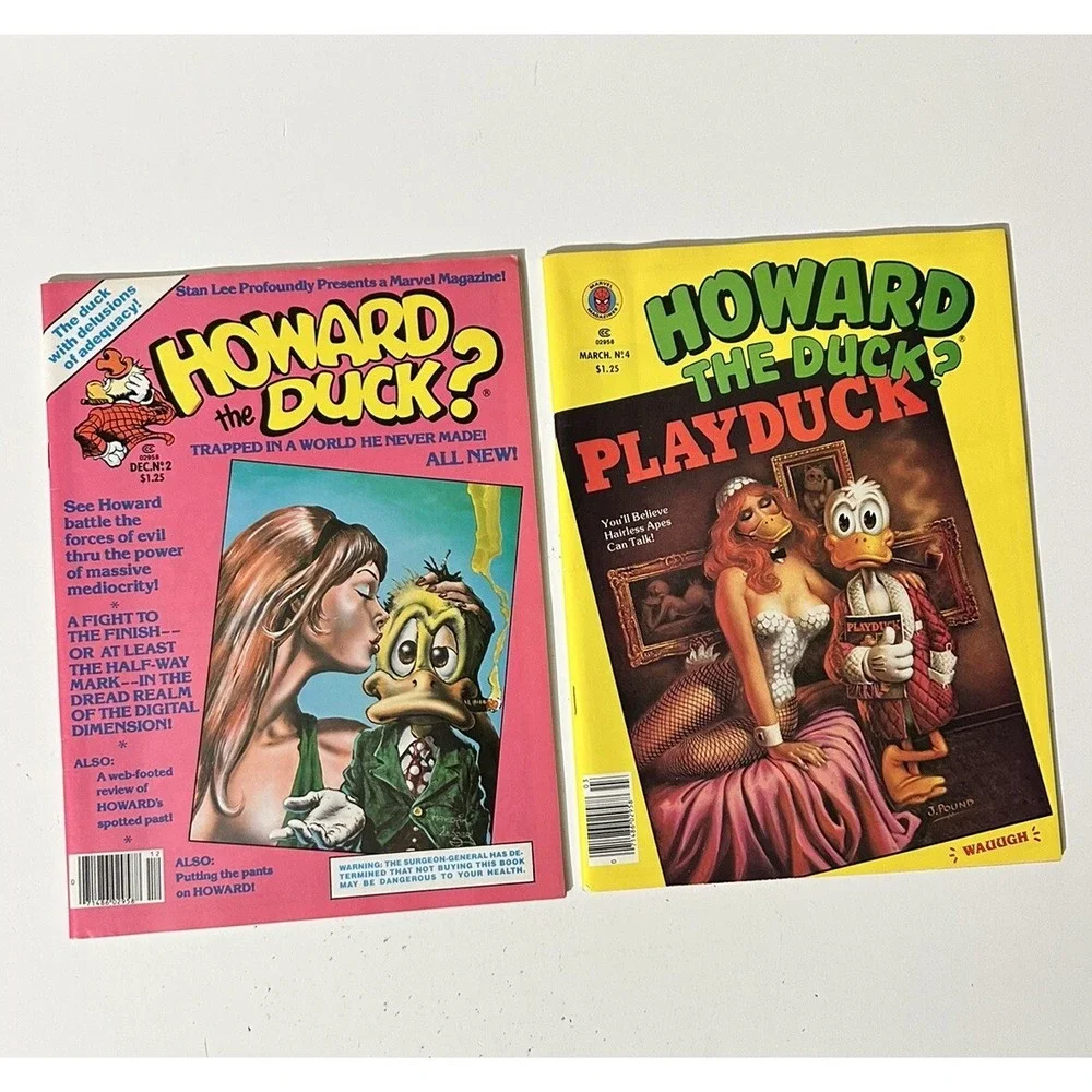 HOWARD THE DUCK MAGAZINE Lot Of 2 #2 #4 MARVEL 1979 VAL MAYERIK COVER